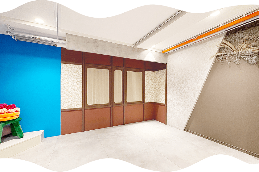 スタジオ内の様子の俯瞰写真